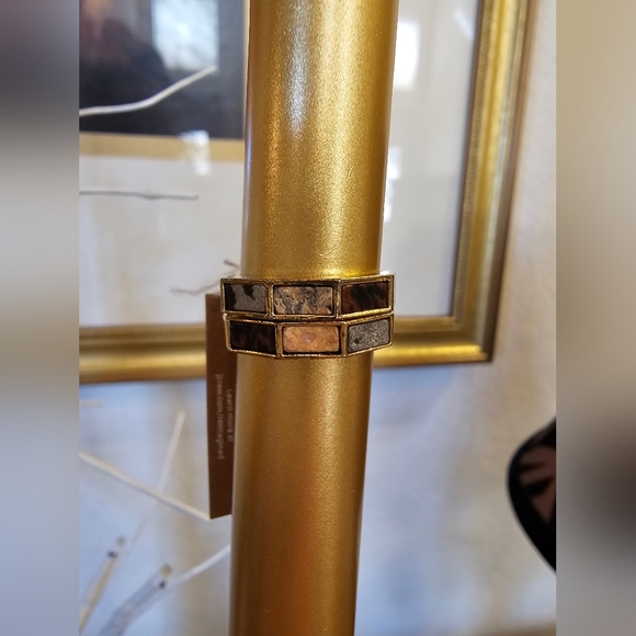 J.Crew Size 6 Olga Marbled Semiprecious Stone 2 Ring Set NEW WITH TAGS - Picture 6 of 7